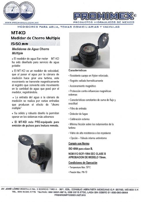 MEDIDORES PARA AGUA